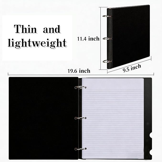 360° Pivotable 3 Ring Binder, Upgraded Foldable Binders 1 inch 2 Pack, Thin Small Three Ring Binder Fits 8.5" x 11", for Home, School and Office Binders Supplies - Black
