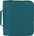 SUNEE Zippered Binder Bag with Handle, 2-Inch 3-Ring O-Ring, 500-Sheet Capacity, Includes Zip Pocket, 5-Tab Expanding File Folder, Multi-Pocket Organizer Binder for Middle School, Dark Teal-Green