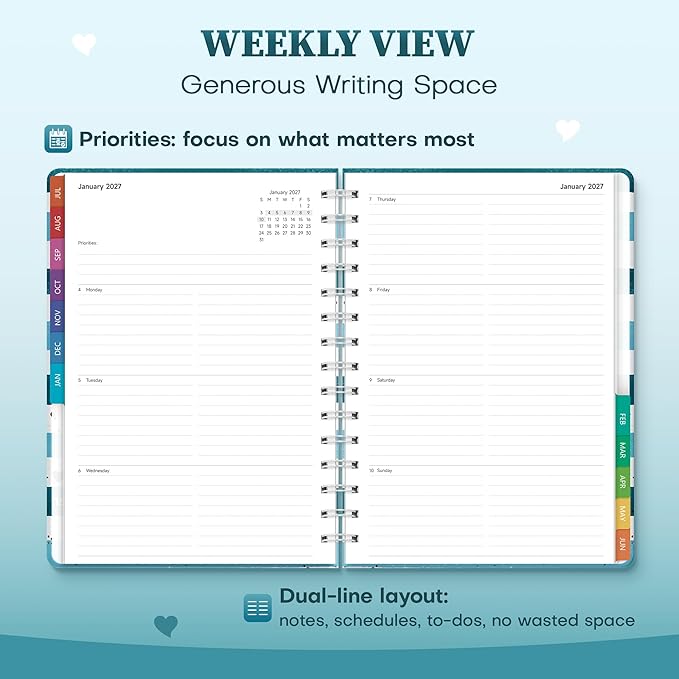 Planner 2026-2027 Weekly & Monthly Academic Planner, 6" x 8.3"
