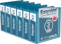 Easyview 3-Ring Binder, Clear-View Cover, 3" Round Rings, 6 Pack | Heavy-duty binder, fits 8.5" x 11" paper, turquoise blue, customizable cover, made in Canada, ideal for school or office use
