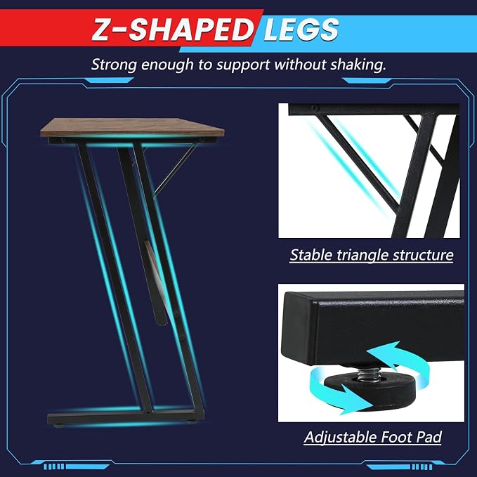 FDW L Shaped 51 Inch Gaming Desk,Corner Computer Desk,PC Gaming Desk,Writing Workstation with Large Monitor Stand for Home Office,Vintage