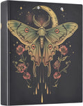 3 Ring Binder Moth Moon Floral 1.5" Round Ring Binders View Binder with 200 Sheet for Women Men Office Kids School Supplies, 1 Pack