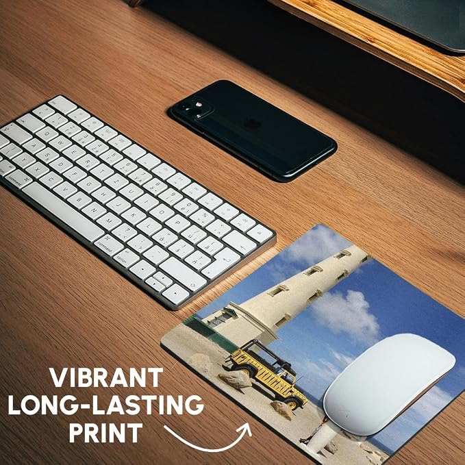 3D Rose "California Lighthouse Oranjestad Arubaca04 Lse0001Lynn Seldom" Matte Finish Mouse Pad - 8 x 8" - mp_72926_1