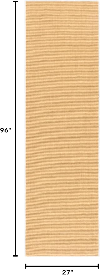 Martha Stewart SAFAVIEH x Collection Area Rug - 2'3" x 8' Runner, Natural & White, Sisal & Jute, Ideal for Living Room, Hallway, Foyer, Entryway, Bedroom (MSR9501H)
