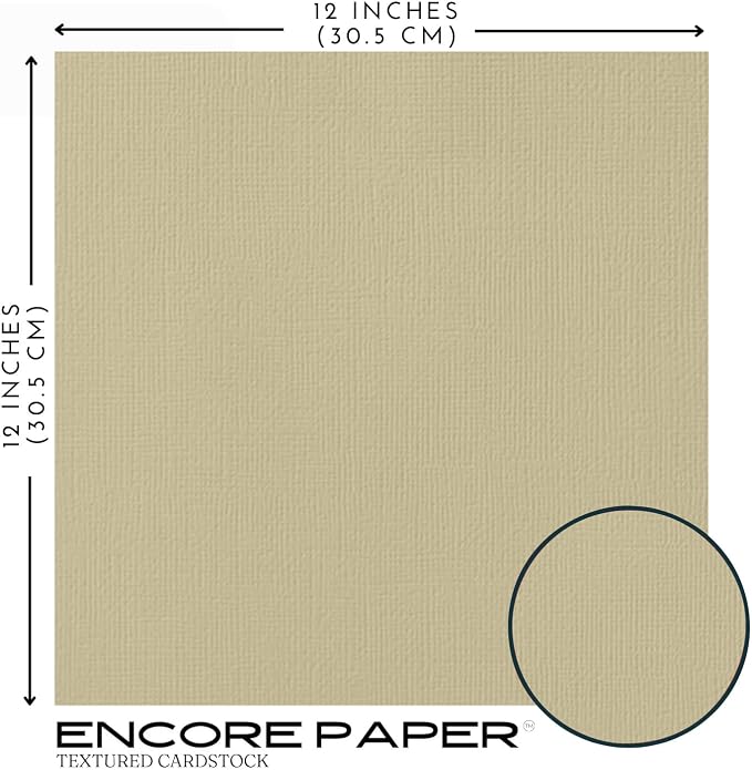Sand Castle—12x12 Textured Cardstock | 80lb Textured Tan Scrapbook Paper | Premium Cardstock for Cricut Cutting | 25 Sheets