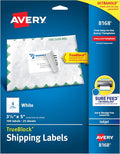 Avery Shipping Address Labels, Inkjet Printers, 100 Labels,3-1/2 x 5, Permanent Adhesive,White, 5 Packs (8168)