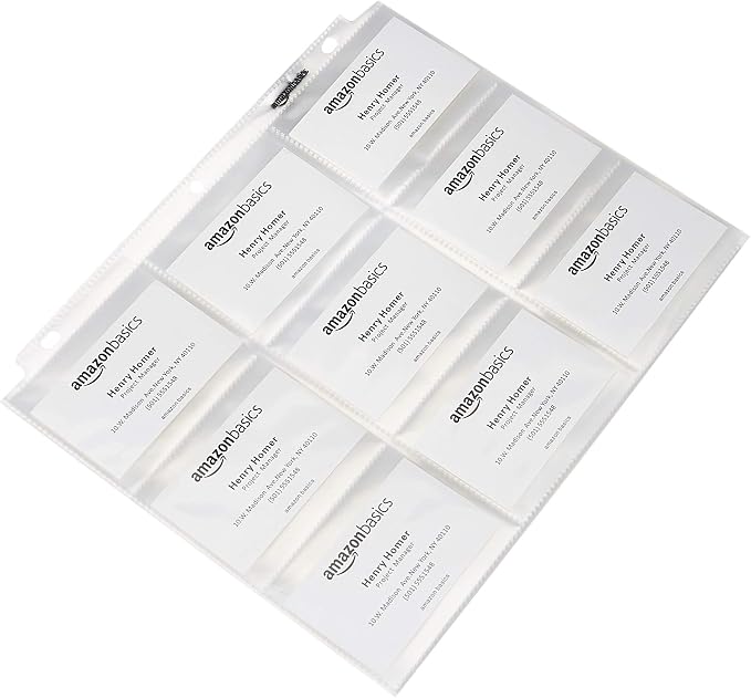 Amazon Basics 9-Sleeve Trading Card Protectors for 3 Ring Binder, Clear, 500-Pack