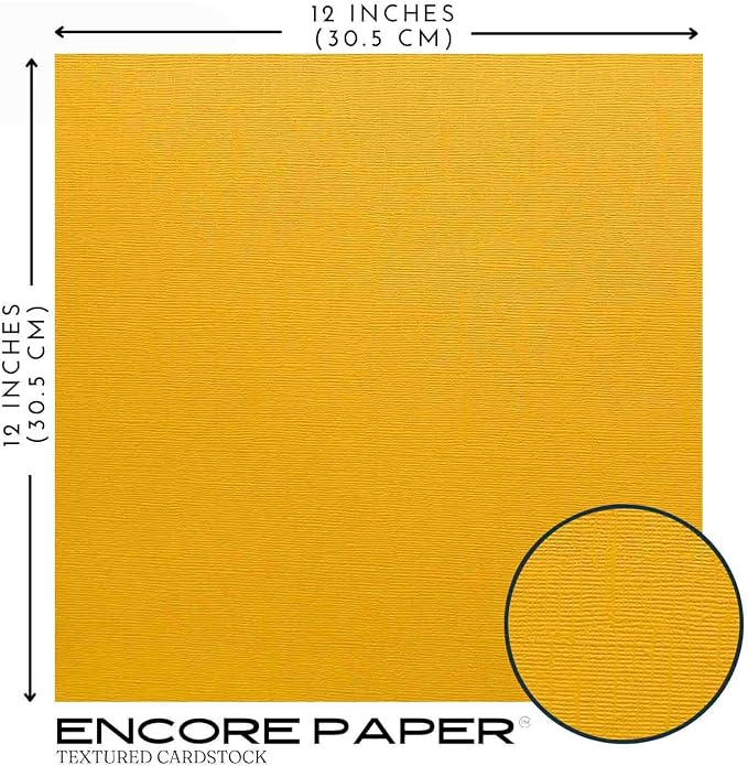 HELLO SUNSHINE—12x12 Textured Cardstock | 80lb Textured Yellow Scrapbook Paper | Premium Cardstock for Cricut Cutting | 25 Sheets