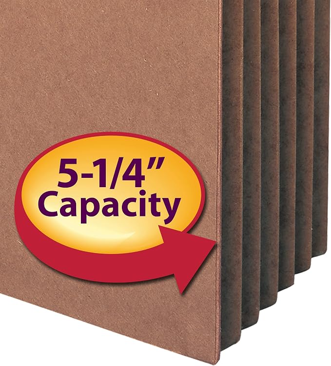 Smead File Pocket, Straight-Cut Tab, 5-1/4" Expansion, Legal Size, Redrope, 10 per Box (74234) (Pack of 5)