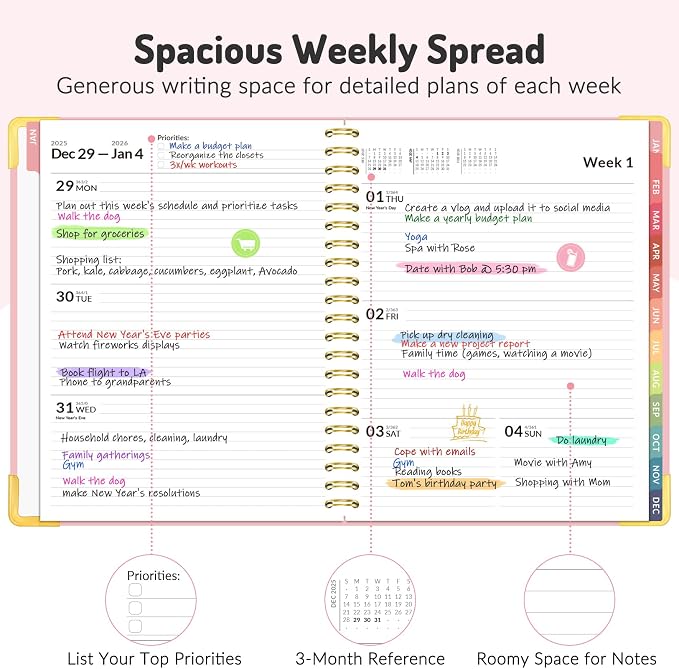 Jul 2026 - Dec 2027 Planner, Forvencer 18 Month Planner 2026-2027, 8.5"x11"