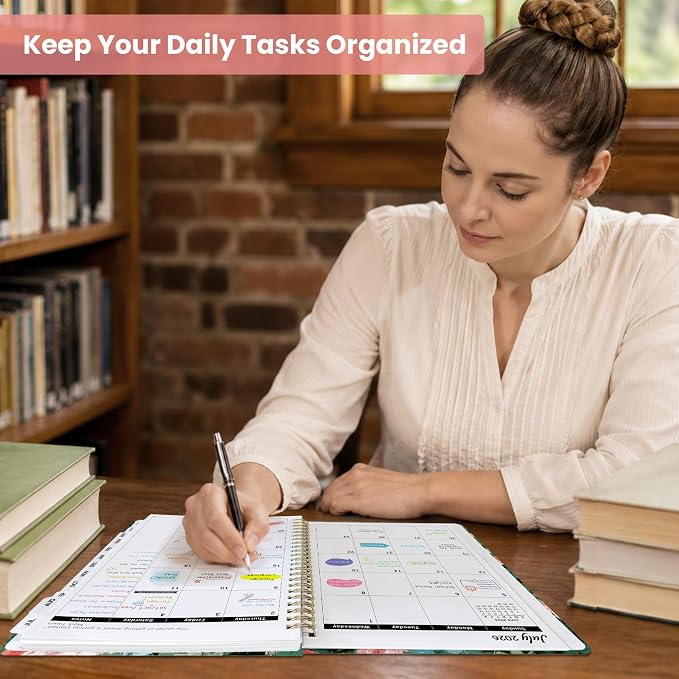 Planner 2026-2027, Academic Year Monthly & Weekly Planner Caledndar, July 2026 - June 2027, Hardcover Large Planning Agenda Book with Tabs for School Office Supplies, 8.5" x 11" - Corgi Reverie