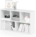 Furinno LUDER Book Shelf, 5-Cube Bookshelf, Reversible Bookcase, 9.4 x 19.5 x 31.5, Easy Assembly, for Living Room, Bedroom, Home Office, White