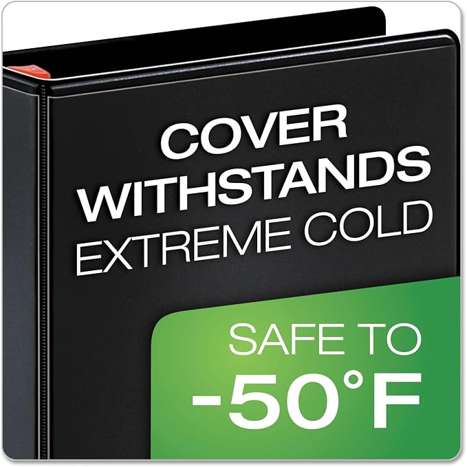 Cardinal 26301 Clearvue Binder, D-Ring, 1-Inch Capacity, 11-Inch x8-1/2-Inch, Black