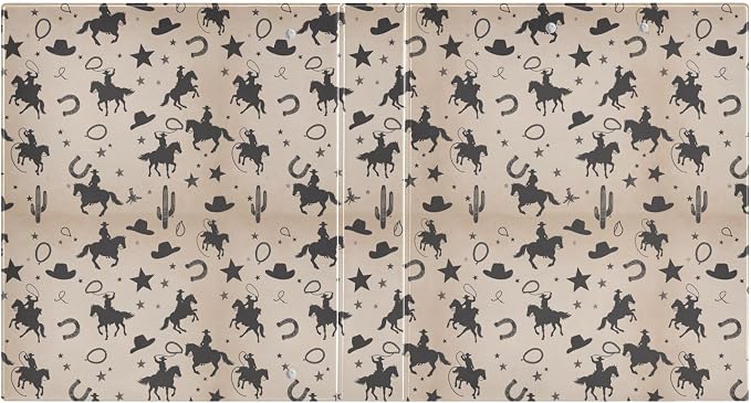 Cowboy Desert Round Ring Binders 1.5 Inch Cactus Skull Horse 3 Ring Clipboard Binder for Office School Work Supplies File Folder 200 Sheet Capacity 2 Pieces