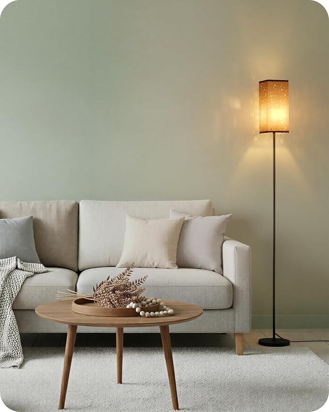 64.6" Floor Lamp, with Foot Switch, Standing Lamp with Sky Stars Design, Modern Freestanding Lamp (Bulb Not Included), for Living Room, Bedroom, Office, ETL Listed,Gray Starry Sky AH07LD05