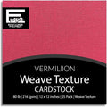 Vermillion—12x12 Textured Cardstock | 80lb Textured Red Scrapbook Paper | Premium Cardstock for Cricut Cutting | 25 Sheets