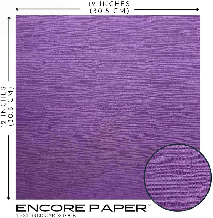 VIOLET—12x12 Textured Cardstock | 80lb Textured Purple Scrapbook Paper | Premium Cardstock for Cricut Cutting | 25 Sheets