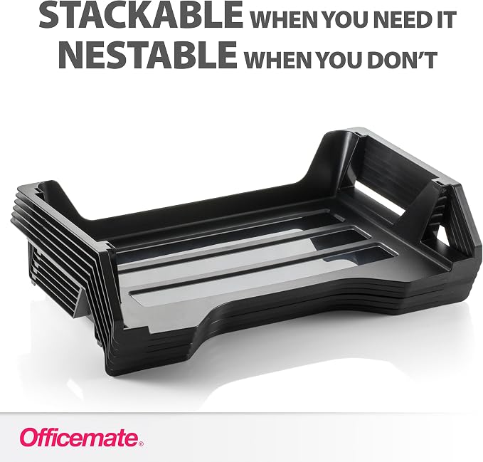 Officemate Recycled Desk Tray, Side Load, 15 1/8 x 8 7/8 x 15, Letter/A4, 6/PK (26212)
