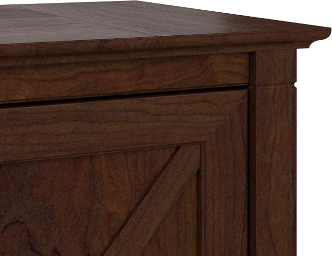 Bush Home Key West 2 Drawer Lateral File Cabinet in Bing Cherry, Document Storage for Home Office, Accent Chest with Drawers
