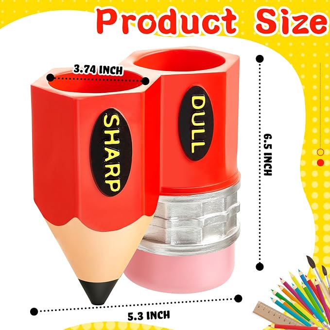 Cholemy Sharp Dull Pencil Holder for Classroom,Orange | Pencil Dispenser Holder, Pencil Shaped Storage Organizer, Back to School, Students, Teachers, Library, Office Supplies