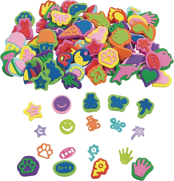Colorations Super Stamper Mega Pack, 80 Stamps, 25 Designs | Ages 4+, PreK+, Variety Pack for Kids' Arts, Crafts and Creative Projects