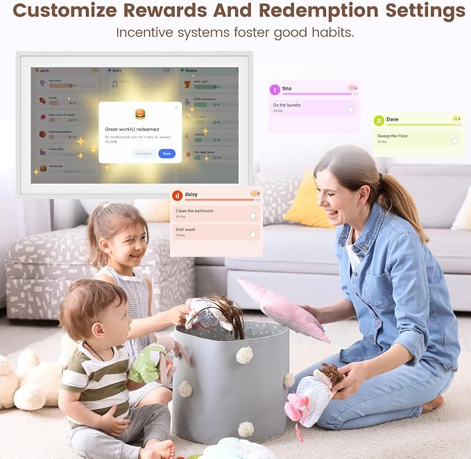 15.6-inch Digital Calendar, Electronic Calendar & Chore Chart, Sync Google iCloud Outlook, 2K Smart Touchscreen Display for Family Schedules, Wall/Desk Mountable, Great for Organizing for Group