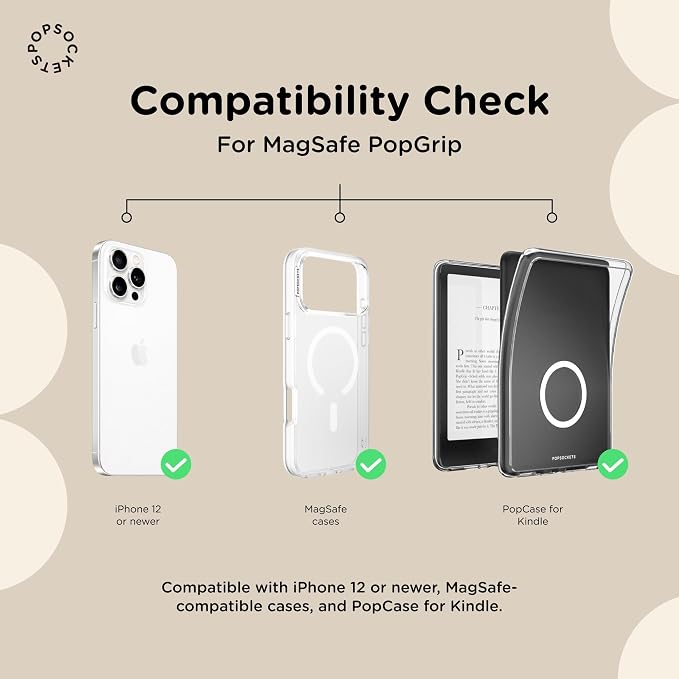 PopSockets Phone Grip for MagSafe, Magnetic Holder- Ripple Absinthe | Removable, For Kindle / Android / iPhone, With Magnet, Hot Pink, Iridescent, Holographic