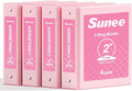 SUNEE 3 Ring Binders 2 Inch 4 Pack, Clear View Binder Three Ring PVC-Free (Fit 8.5x11 Inches) for School or Office Supplies, Pink