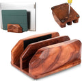 Width Adjustable Vertical Laptop Stand for Desk, Laptop Holder to Dock MacBook, MacBook Pro and Other Laptops, Versatile Vertical Laptop Docking Solutions - Indian Rosewood