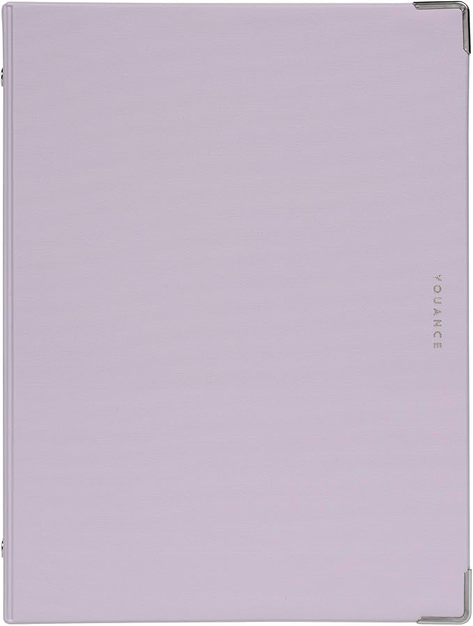 Maruman YOUANCE 20-Ring Binder, Holds 70 Sheets A5 5.83"x8.27", Purple | Durable Vinyl Cover, Storage Pocket, Includes 10 3mm Graph Paper Sheets & Clear Sheet Protector, Made in Japan