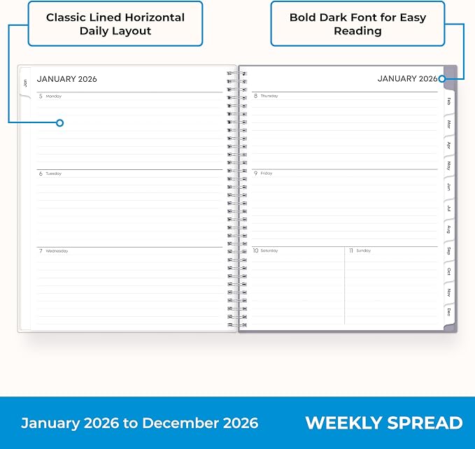 Blue Sky 2026 Weekly & Monthly Planner Calendar, 8.5"x11", Laila