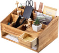 Wood Desk Drawer Organizers with File Organizer Pen holder Decor combo for Desk Organization, Office Desks, Home can arrange calculators, scissors, pens, note papers, etc. (Baked color)