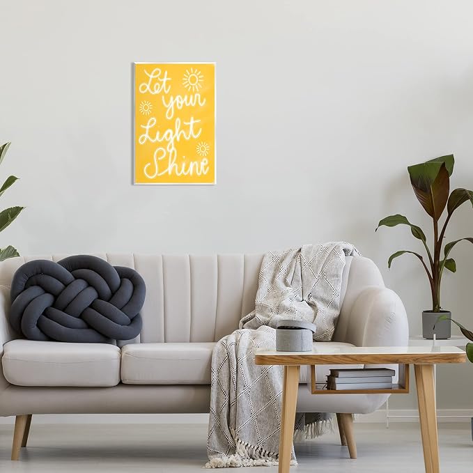Inspirational Yellow Phrase, 13 x 19 Inch Mounted Print on Wall Plaque | Stupell Industries · By Ashley Singleton · Ready to hang · Great for kids rooms and offices · Made in USA