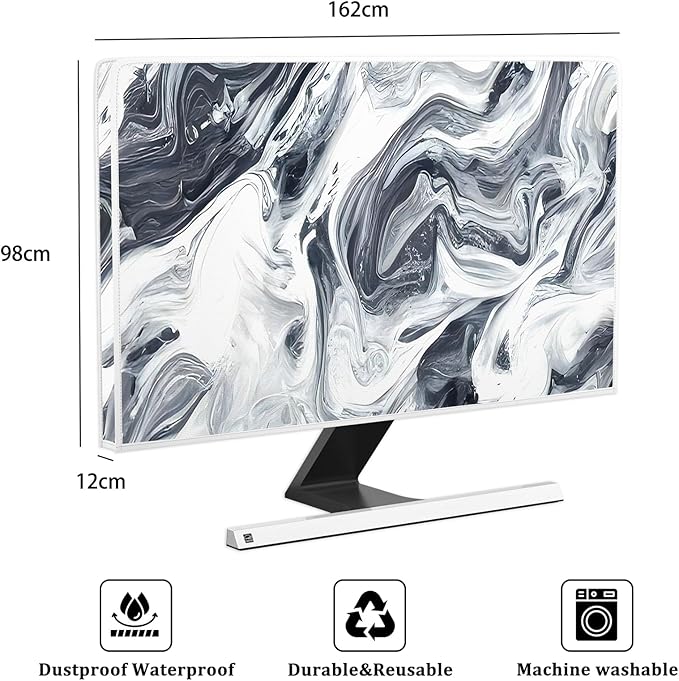 Baocicco Abstract Gray Marble Waterproof 70 Inch Television Cover Anti-Static Dustproof Protective Television Covers for TV Screen Abstract Modern TV Dust Cover for Home LED LCD OLED TVs