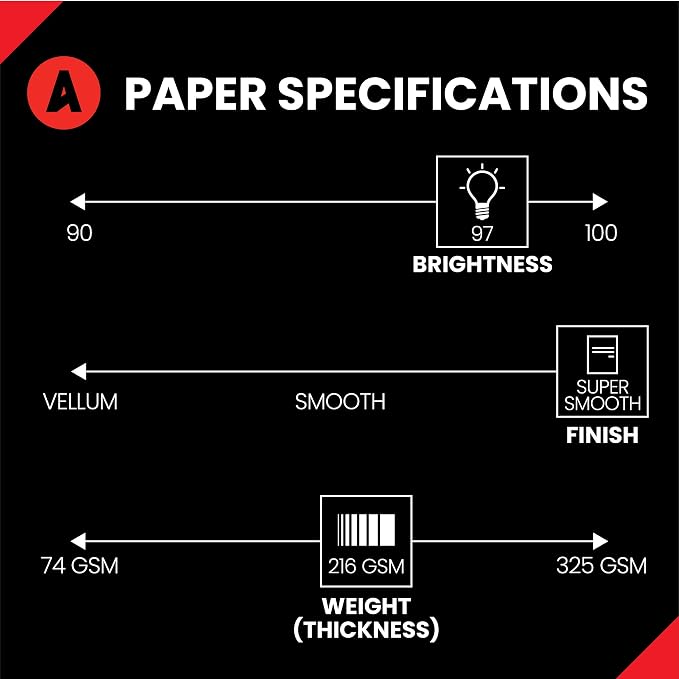 Accent Opaque White 11” x 17” Cardstock Paper, 80lb, 216gsm – 250 Sheets (1 Ream) – Premium Super Smooth Heavy Cardstock, Printer Paper for Ink Heavy Invitations, Cards, Menus, Images – 121962R