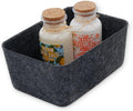 Felt deep Storage Bins lidded Drawer Organizer Caddy Charcoal Box