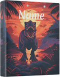 Custom 3 Ring Binder Dinosaur 1.5" Round Ring Binders Personalized Name View Binder with 200 Sheet for Women Men Office Kids School Supplies, 1 Pack