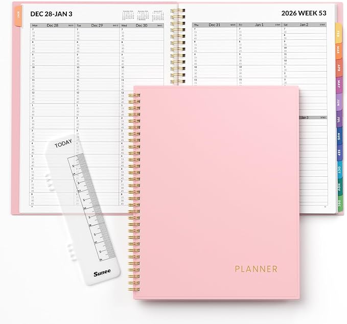 SUNEE 2027 Appointment Book, Quarter-Hourly, Weekly Monthly Planner, 8.5"x11",Pink