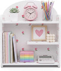Cute Desk Organizer, Back To School Accessories White Desktop Shelf for Kid | 3-Tier Wooden Desktop Shelf, Desk Organizers for Study Room Bedroom Living Room, Cute Bohemian GIfts for Girls