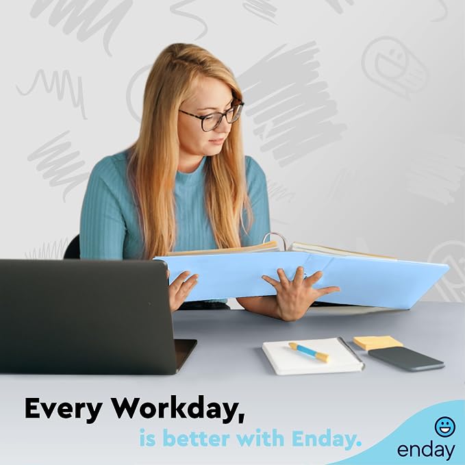 Enday 1 Inch Binder - 1 Inch 3 Ring Binder, Round Ring Pastel with Clear View Cover for Letter Size 8.5 x 11'' Paper & 2 Inside Pockets, for School Supplies, Office, & Home - 4 Pack