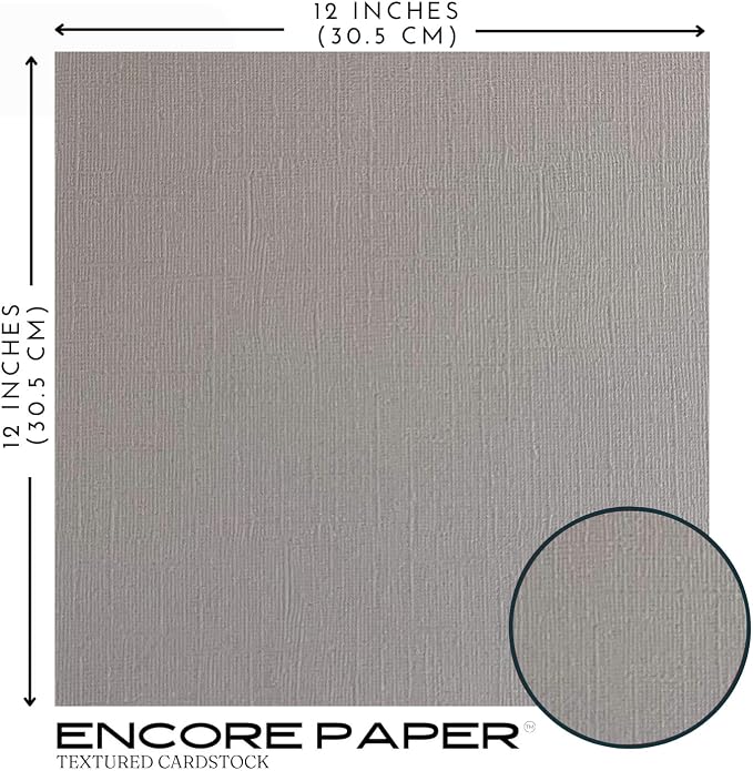 Thunder Cloud—12x12 Textured Cardstock | 80lb Textured Gray Scrapbook Paper | Premium Cardstock for Cricut Cutting | 25 Sheets
