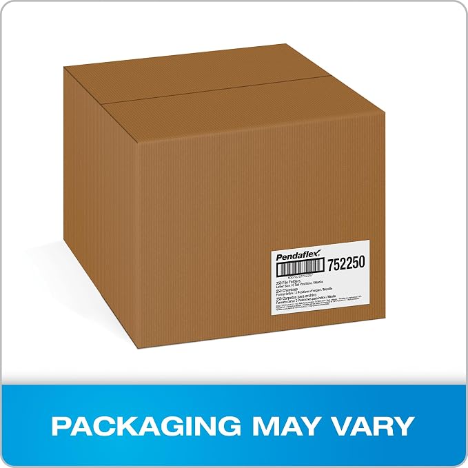Pendaflex File Folders,250 Bulk Package,Durable Manila Folders,Letter Size (8.5" x 11"),3 Tabs for Easy Labeling,Everyday Filing Essential for Offices,Classrooms&Home Document Organization (Pack of 2)