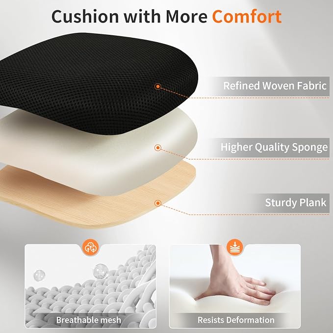 FDW Ergonomic Office Chair Home Desk Chair Task Mesh Computer Chair Gaming with Back Lumbar Support Armrest Modern Swivel Modern Adjustable Rolling Executive Mesh Chair for Women Men (Black) | with Lumbar Support & Adjustable Height | Breathable Mid-Ba...