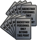 Portrait Round Backstage Personnel Only Beyond This Point Door or Wall Sign Easy Installation | Music | Concert | Festivals Sign (Brushed Silver) - Large (10 Pack)