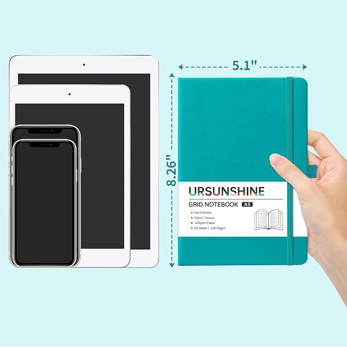 Graph Grid Paper Notebook/Journal - Classic Journal/Notebook, 5.3" x 8.26"