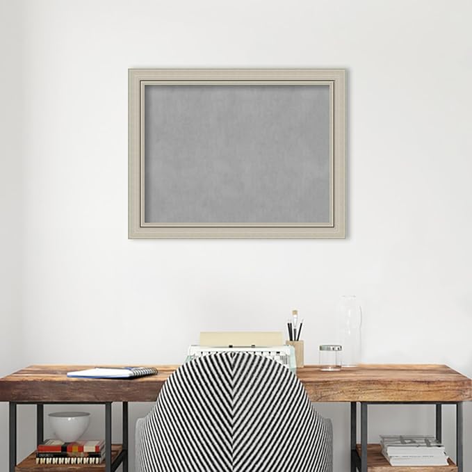 Amanti Art Silver Framed Magnetic Board 22x28 Medium Vision Board for use with Magnets, 100% Metal Sheet to Display Items as Office Decor or for Home Organization in mudroom, Kitchen or Kids Room