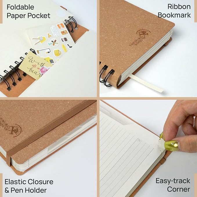 POPRUN 2027 Daily Planner One Page Per Day,5.75" x 8.5" Recycled Paper Book