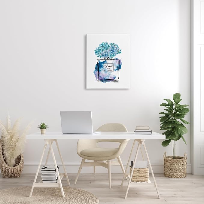 Watercolor Perfume Bottle Floral, 24 x 30 Inch Canvas Wall Art | Stupell Industries · By Amanda Greenwood · Ready to hang · Ideal for bedroom or office · Made in USA
