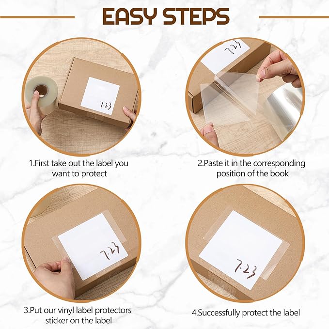 Zonon 500 Pcs Clear Labels Label Protector Clear Stickers Wafer Seals Waterproof Labels for Protecting Barcodes, Numbers and Stickers (3 x 5 Inch,Rectangle)