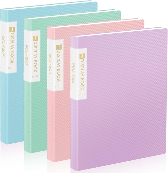 Sooez 4 Pack Binder with Plastic Sleeves 30Pocket, Displays 36 Pages 8.5x11 | Presentation Folders with Clear Sheet Protectors, Art Portfolio Binder for Certificate & Office Project Folder